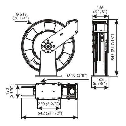 ENROLLADOR MANGUERA 1/4" Abierto 15m Grasa 504350