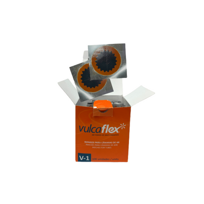 Parches redondos V (Naranja y Negro) VULCAFLEX