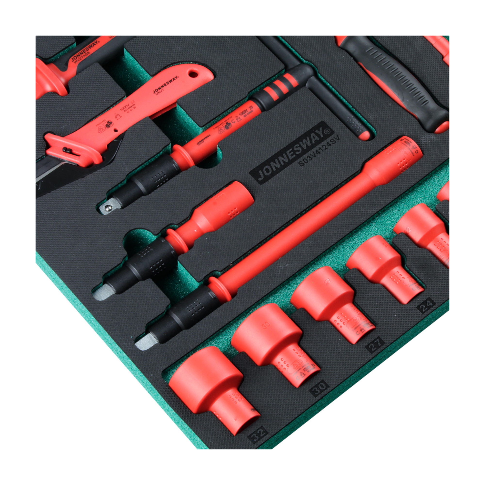 bandeja 24 dados aislados 1/2" 1000v  (S03V4124SV) JONNESWAY
