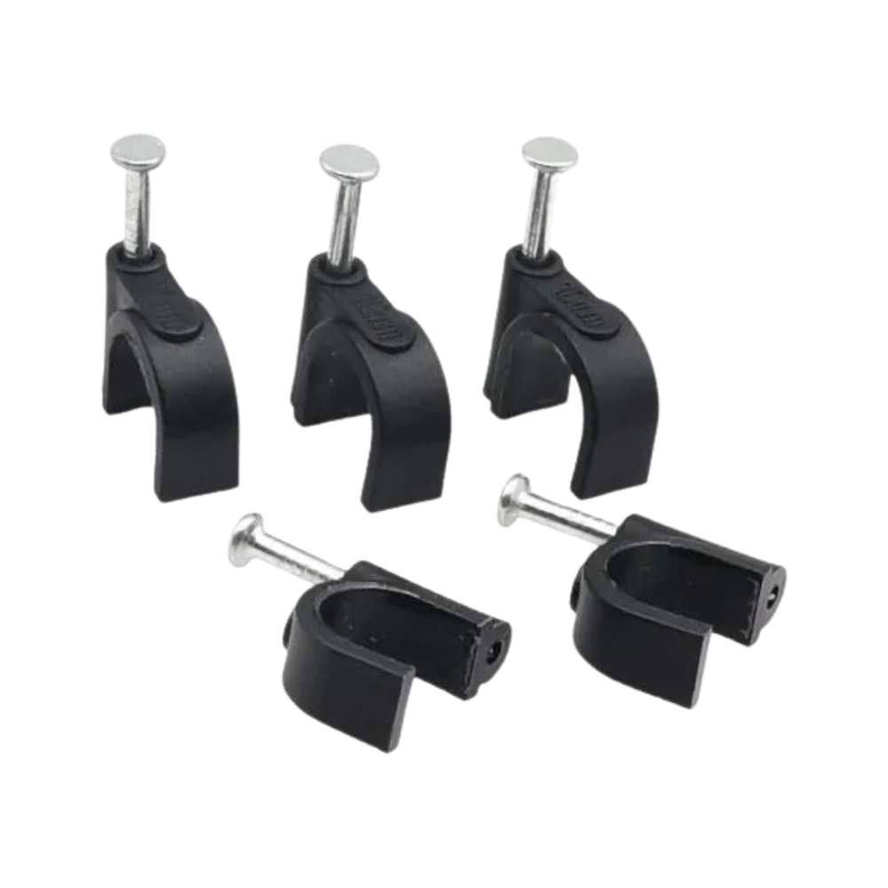GRAMPA PLASTICA NEGRA C/CLAVO 8mm BOLSA 100UNID.