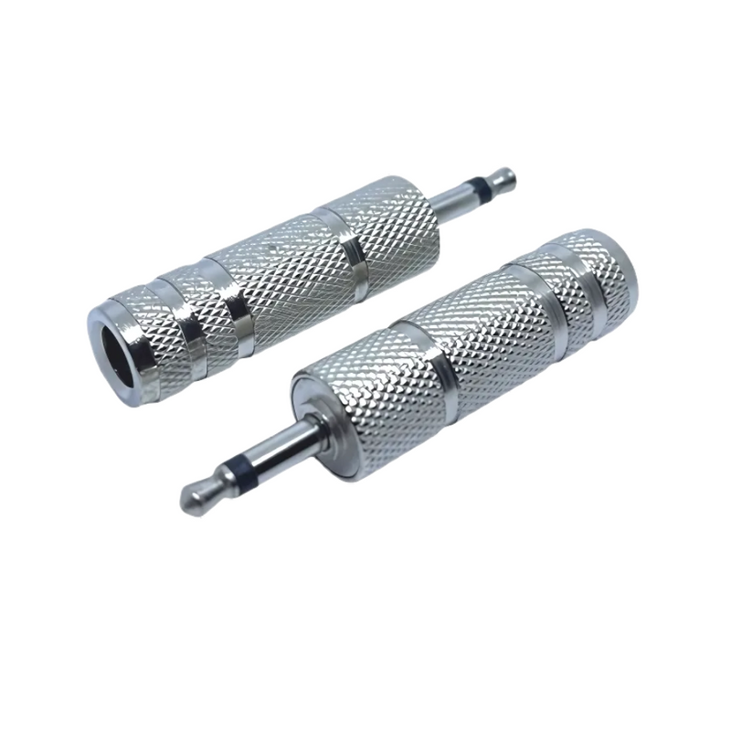 ADAPTADOR PLUG3.5mm MONO A JACK 6.3mm MONO METAL