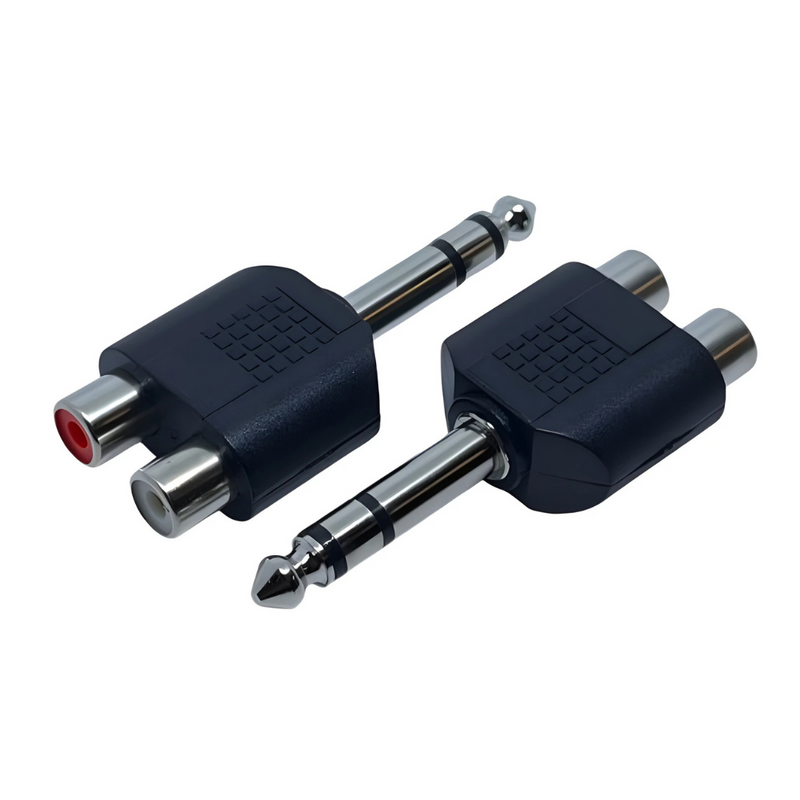 ADAPTADOR PLUG 6.3 ST A 2 JACK RCA