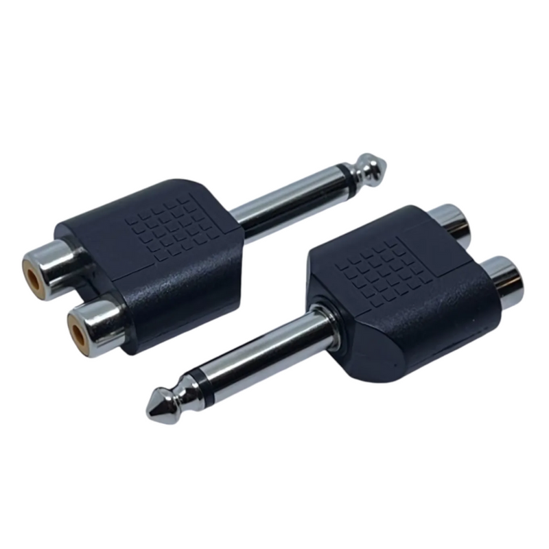ADAPTADOR PLUG 6.3 MONO A 2 JACK RCA