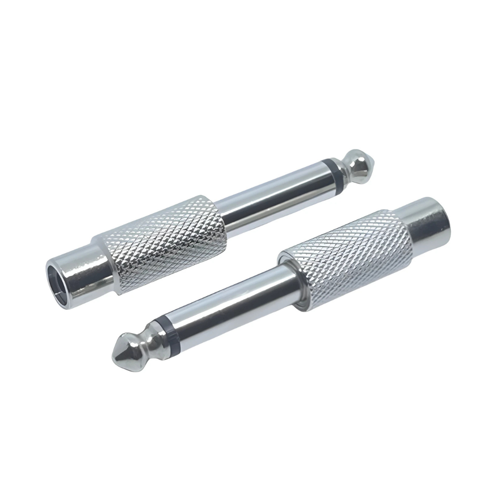 ADAPTADOR PLUG 6.3 MONO A JACK RCA METALICO