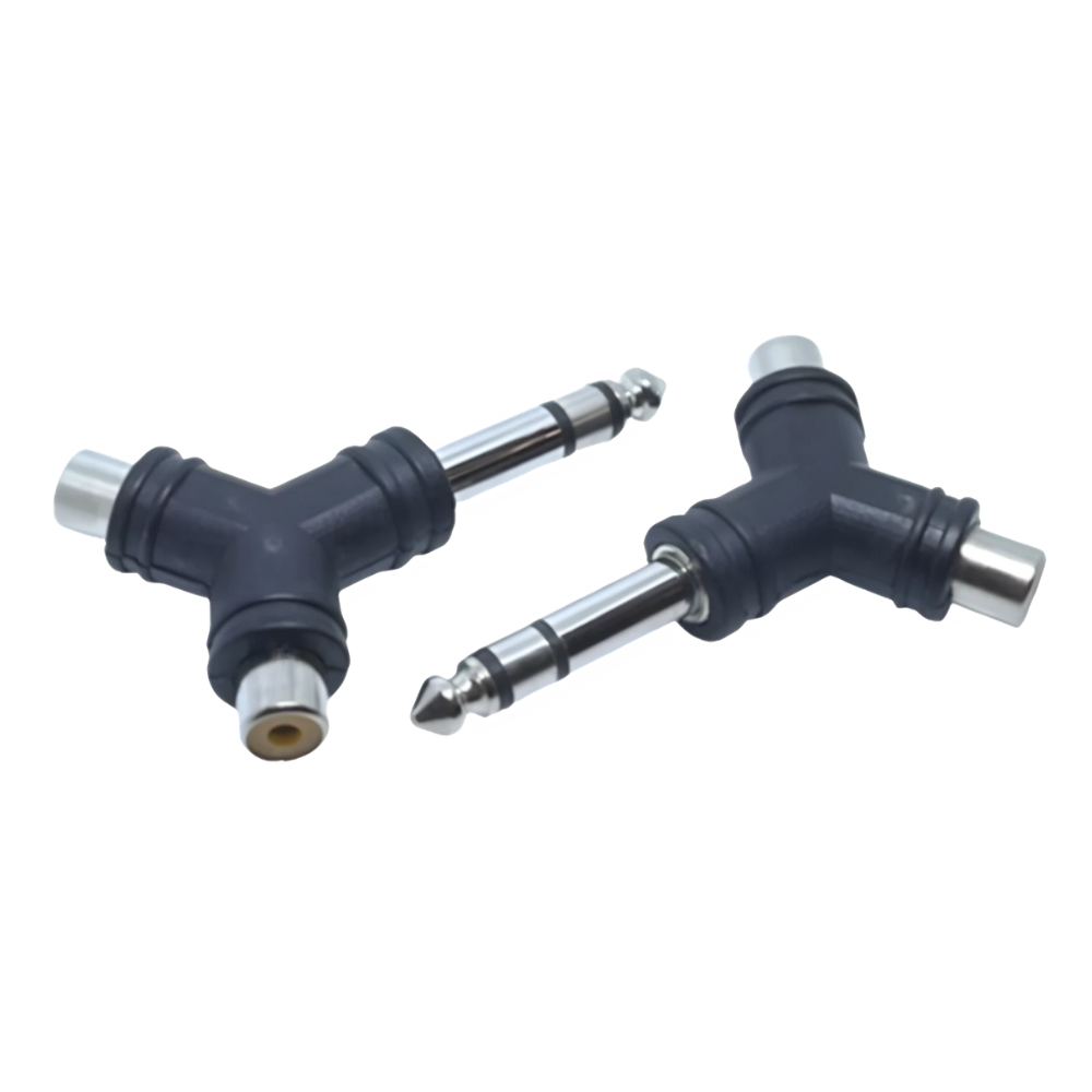 ADAPTADOR Y  PLUG 6,3mm MONO A 2 JACK RCA