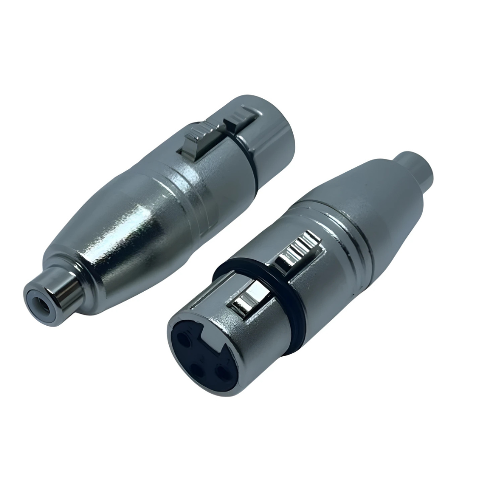 ADAPTADOR HEMBRA CANNON A HEMBRA RCA METALICO
