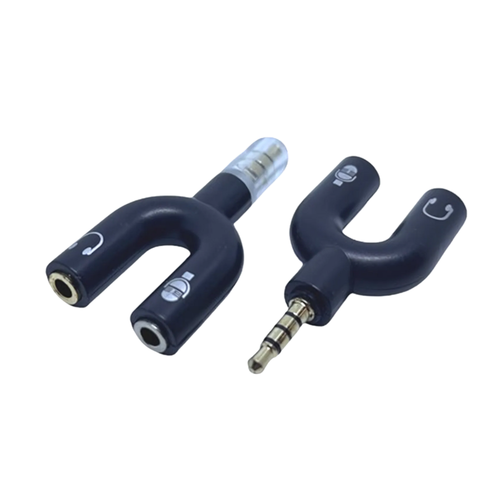 ADAPTADOR PLUG 3,5mm 4C A 2JACK 3,5mm AUDIF/MICROF