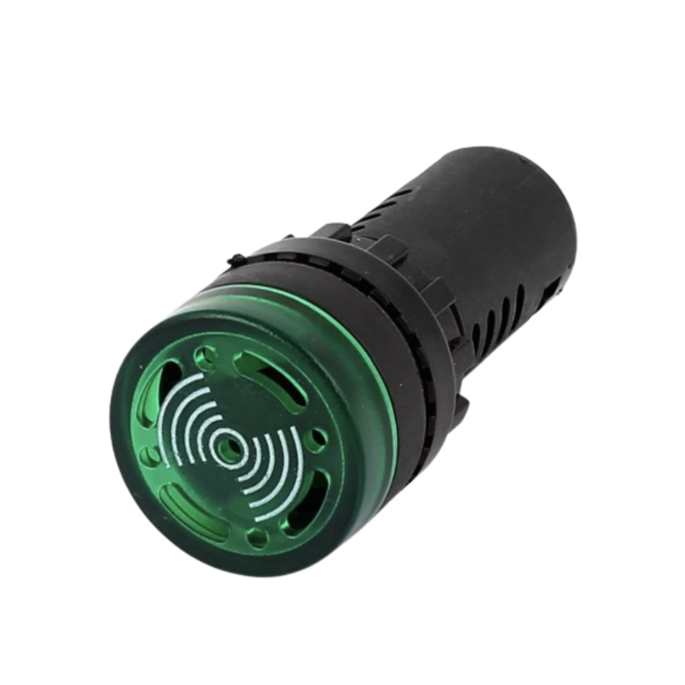 PILOTO INDICADOR VERDE 220VAC CON BUZZER 10uni
