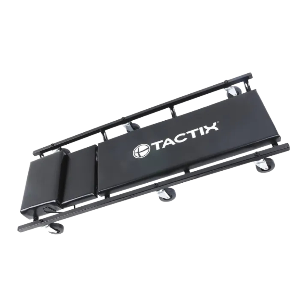 CAMA DE TALLER TACTIX # 385006 ACOLCAHADA LARGO 101 CM. 6 RUEDAS
