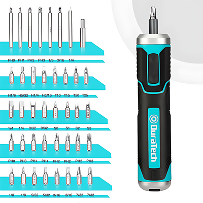 Set destornillador inalámbrico y puntas intercambiables DURATECH