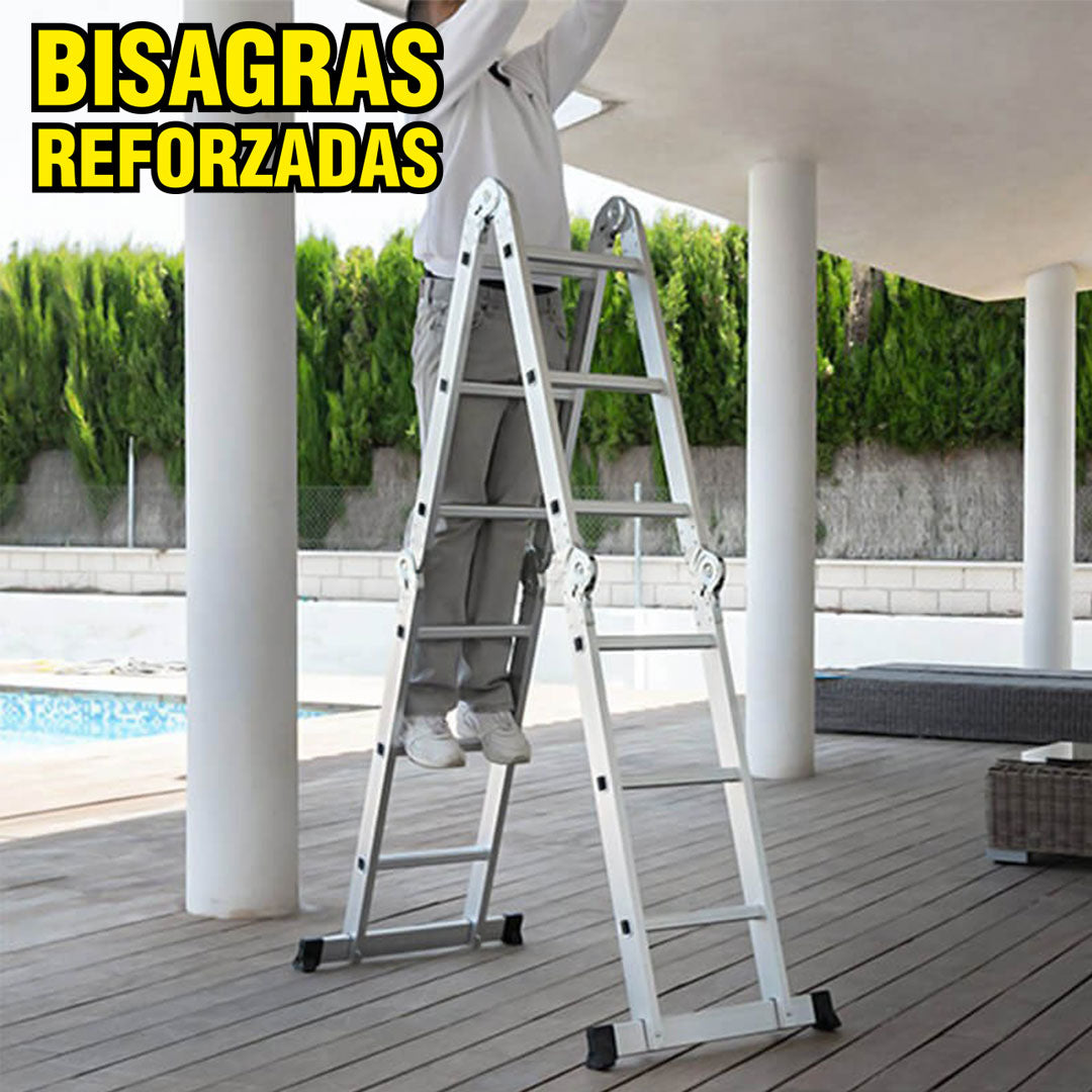 ESCALERA MULTIPROPOSITO ALUMINIO 12 PELDAÑOS 150 KG