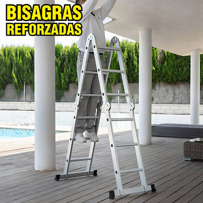 ESCALERA MULTIPROPOSITO ALUMINIO 12 PELDAÑOS 150 KG