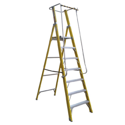 ESCALERA FIBRA VIDRIO PLATAFORMA 7 PELDA OS