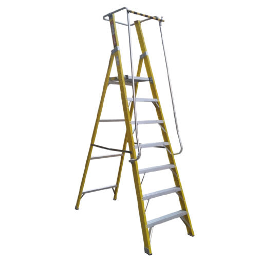 ESCALERA FIBRA VIDRIO PLATAFORMA 7 PELDA OS