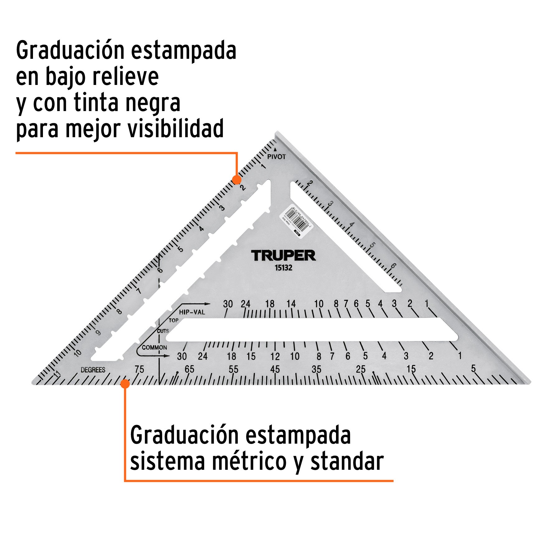 ESCUADRA DE ALUMINIO TRUPER PARA MURO DE YESO 12" ET-12A (15132)