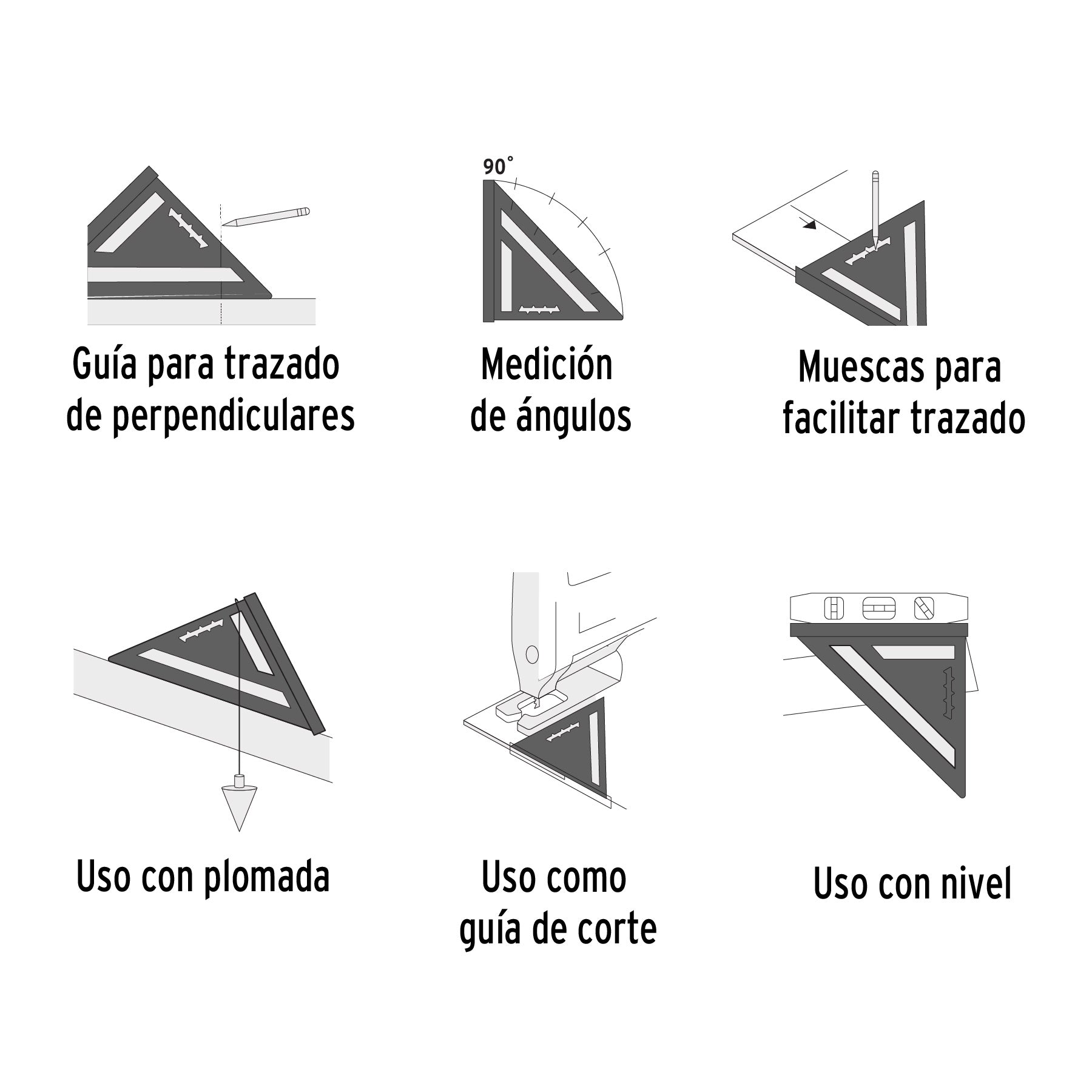 ESCUADRA DE ALUMINIO TRUPER PARA MURO DE YESO 12" ET-12A (15132)