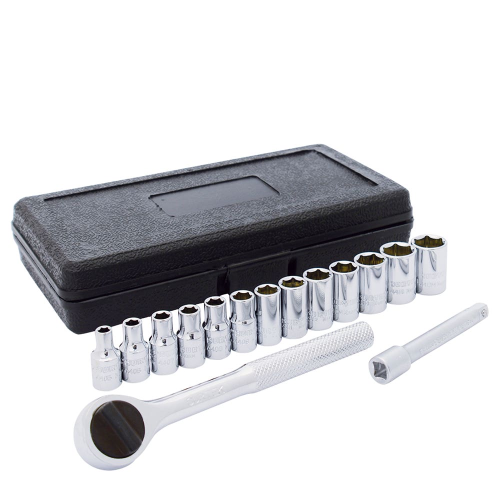 "Jgo dados 1/4"" pg 6pt 15pz" (TWS-F4400) - URREA