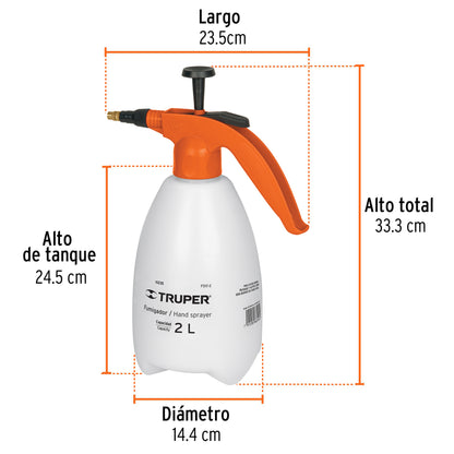 FUMIGADOR DOMESTICO TRUPER 2 LITROS # FDO-2 (10235)