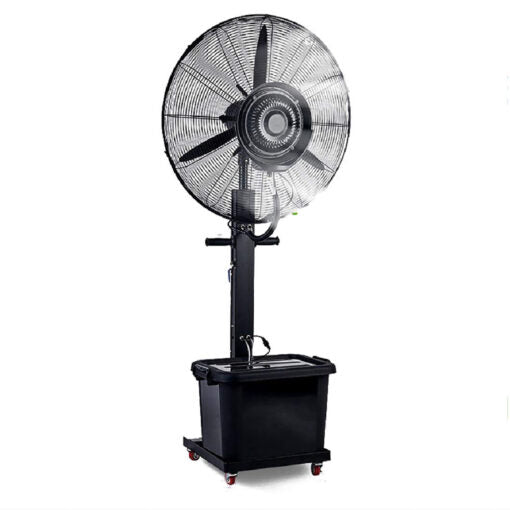 VENTILADOR INDUSTRIAL DE PEDESTAL CON NEBULIZADOR 26 PULGADAS