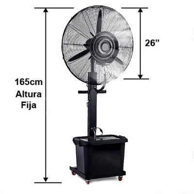VENTILADOR INDUSTRIAL DE PEDESTAL CON NEBULIZADOR 26 PULGADAS