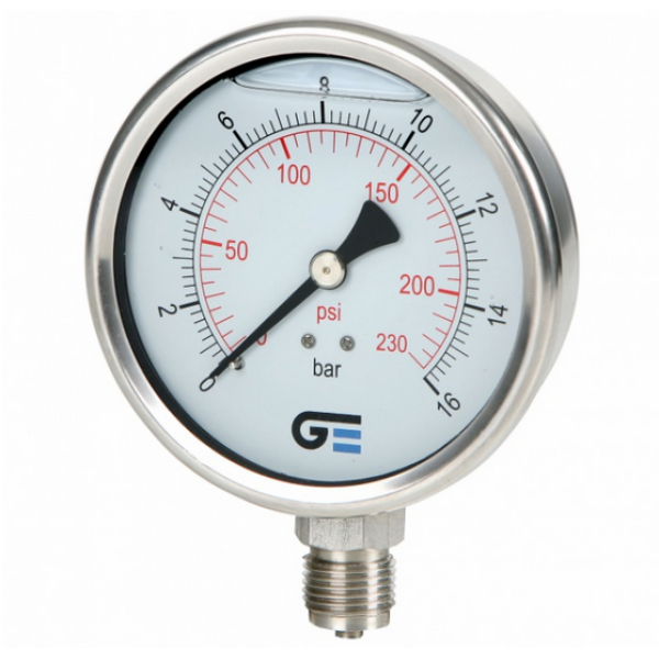 MANOMETRO INOX. C/GL. 4 0-25