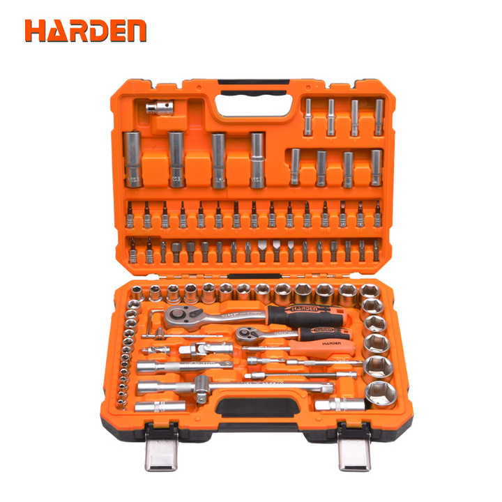Juego de Dados 1/2" Y 1/4" + Chicharra 94 Pzs HARDEN