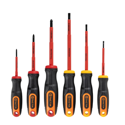 ATORNILLADOR TACTIX #205601 AISLADO 6 PZAS + PUNTAS (2 JUEGOS) (OF)