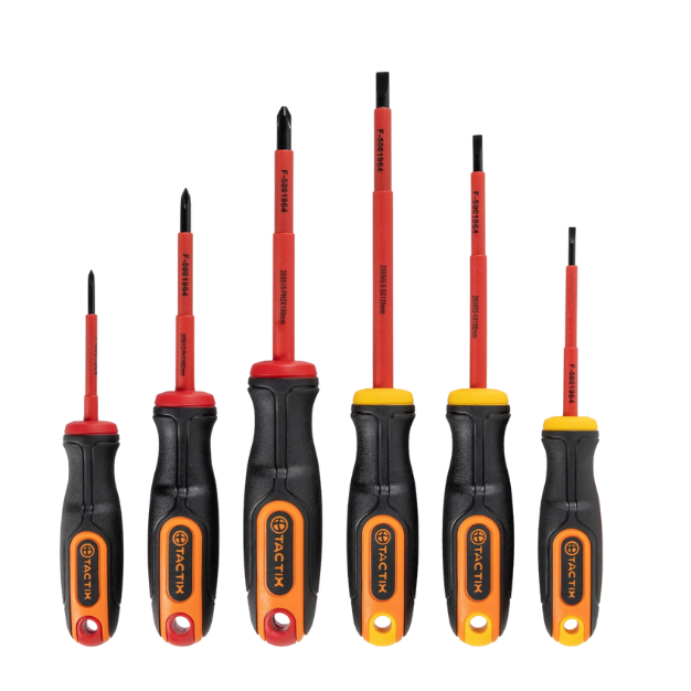 ATORNILLADOR TACTIX #205601 AISLADO 6 PZAS + PUNTAS (2 JUEGOS) (OF)