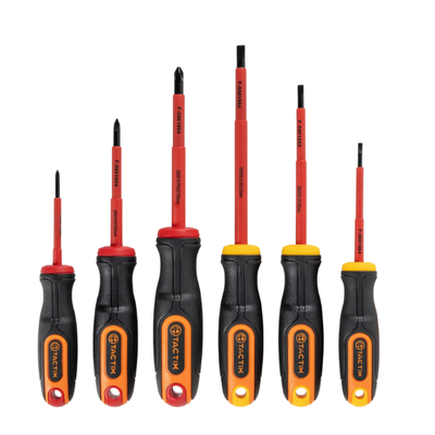 ATORNILLADOR TACTIX #205601 AISLADO 6 PZAS + PUNTAS (2 JUEGOS) (OF)