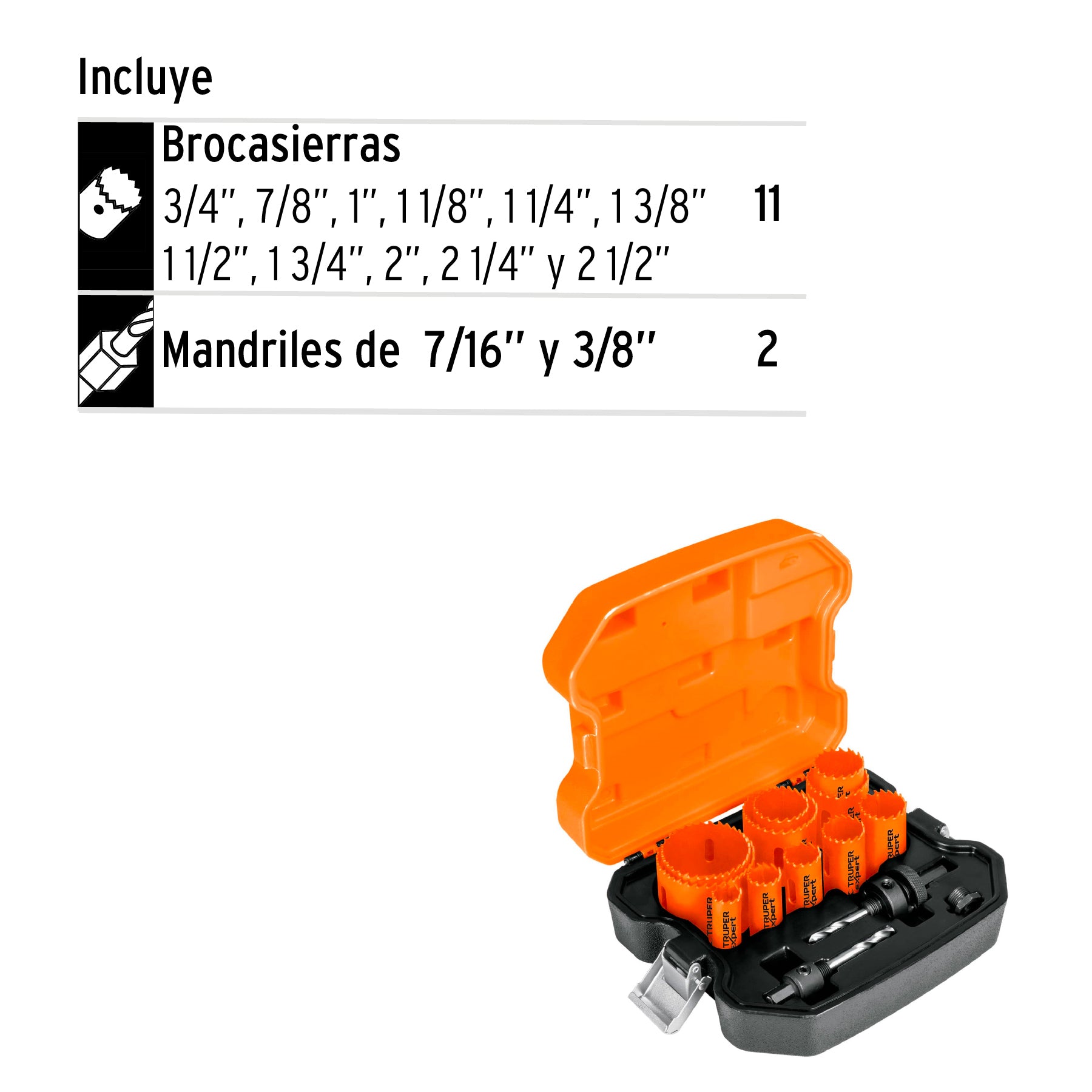 SIERRA COPA TRUPER 14 PIEZAS BIMETALICA # KITB-11 (15411)