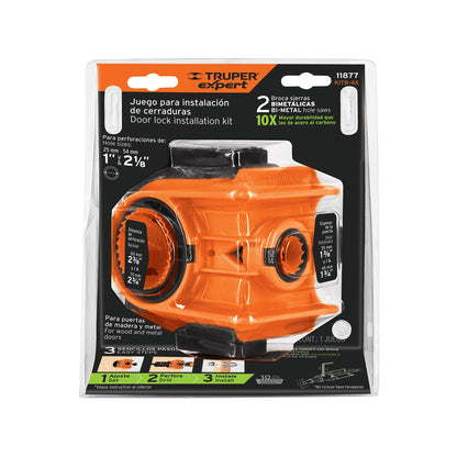 SIERRA COPA TRUPER BIMETALICA 4 PIEZAS P/INSTALAR CERRADURAS # KITB-4X C/PLANTILLA (11877)