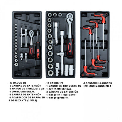 CARRO C/ 110 HERRAMIENTAS MECANICA BASICA KN203330