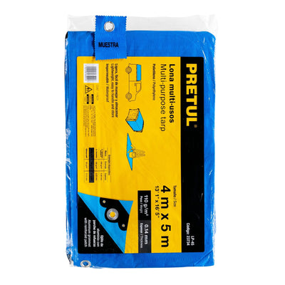 LONA POLIETILENO PRETUL (TRUPER) AZUL 4X5MTS ESPESOR 0,14MM #LP-45 (23734)