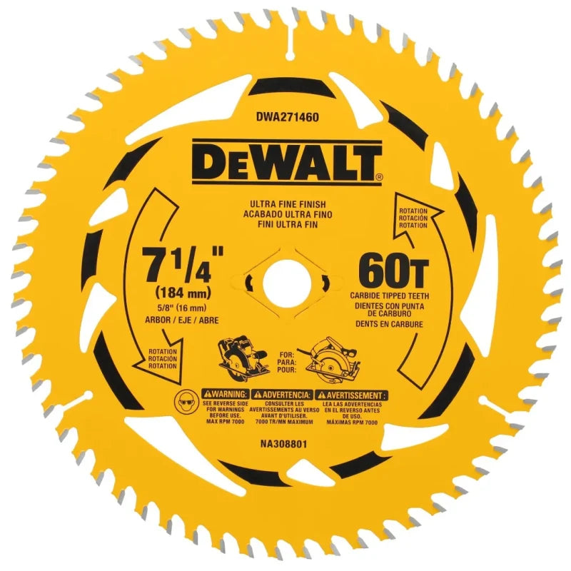 Disco Sierra DEWALT 7 1/4IN 60T Corte Fino