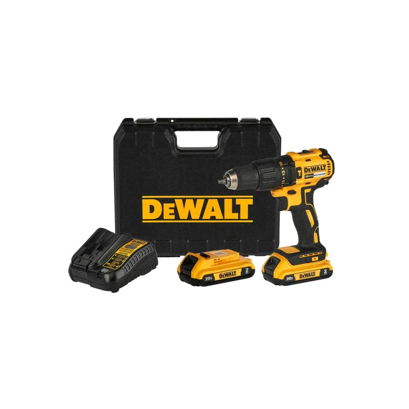 Taladro Percutor 20V Brushless - Transición DCD776C2-B2  +  2 baterías de 2.0Ah + Cargador + maleta de traslado
