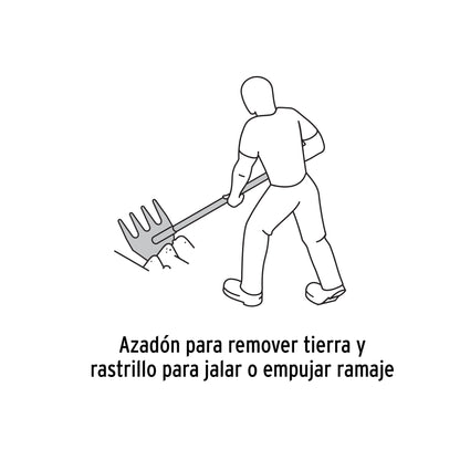 RASTRILLO Y AZADON 2 EN 1 TRUPER MANGO MADERA 48" # MAC (17891)