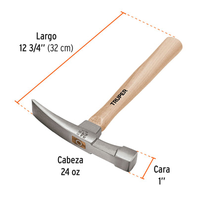 MARTILLO LADRILLERO TRUPER M/MADERA HICKORY 24 OZ.# ML-24 (16861)