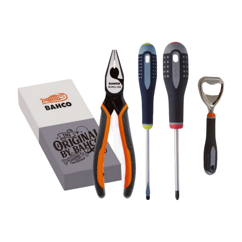 Set alicate universal + destornilladores + destapador Bahco