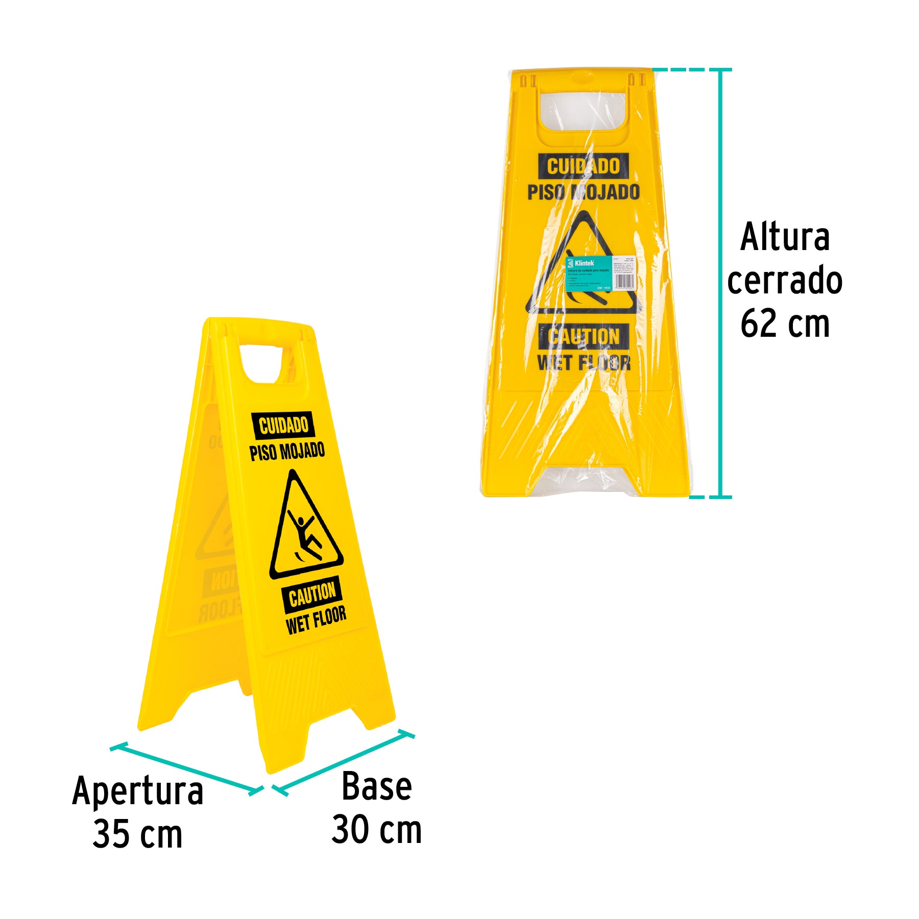 SEÑALETICA TRUPER PISO MOJADO PLEGABLE ALTURA 62 CM. # RESBA-60P (23020)