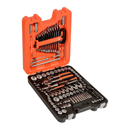 Juego de dados 1/4" 3/8" 1/2" con llaves y puntas 138 piezas Bahco