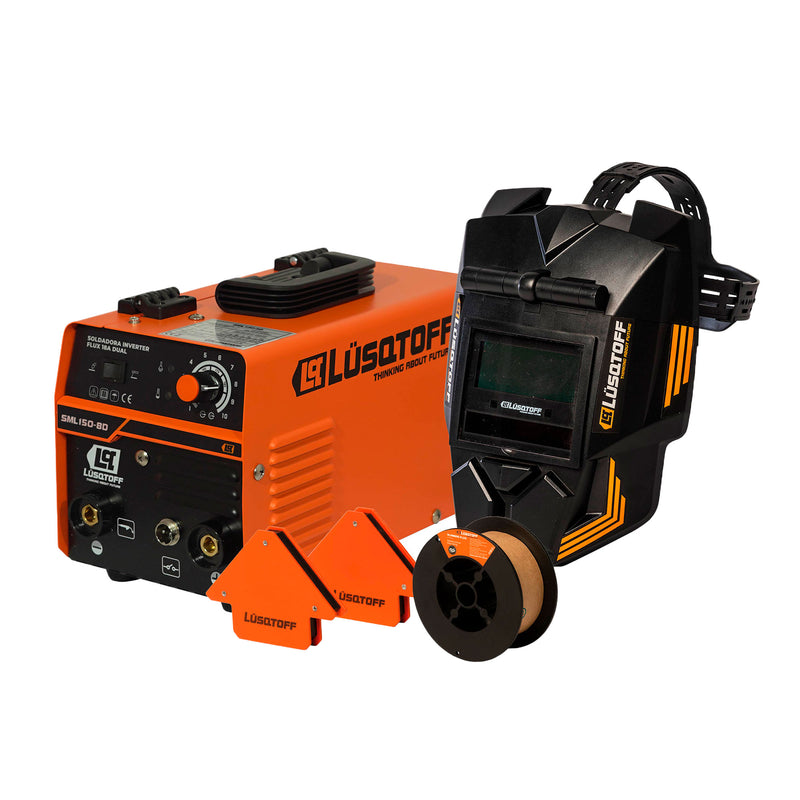 Soldadora Inverter Flux dual MIG-MMA 120 amp con accesorios Lusqtoff