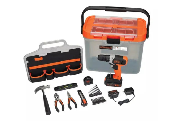 Set taladro inalámbrico maleta 63 piezas Black Decker
