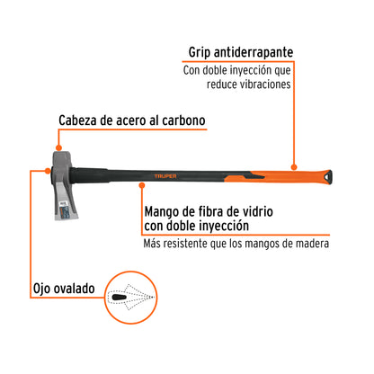HACHA TRUPER M/FIBRA DE VIDRIO 8 LBS. # TJR-8FX (11137)