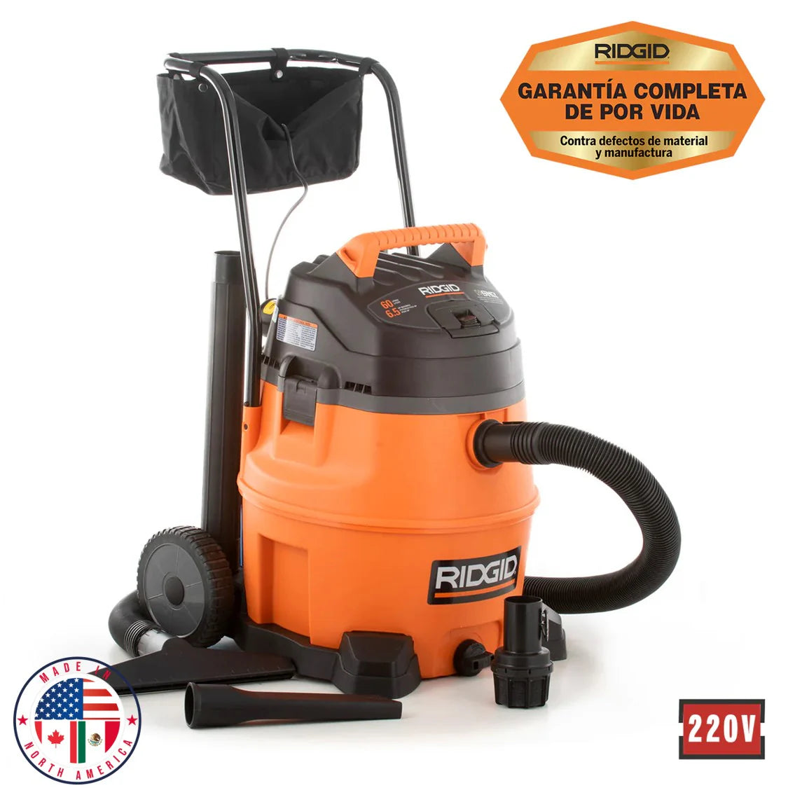 Aspiradora #wd-1855  6.5 hp. 60 lt. (50903) - RIDGID