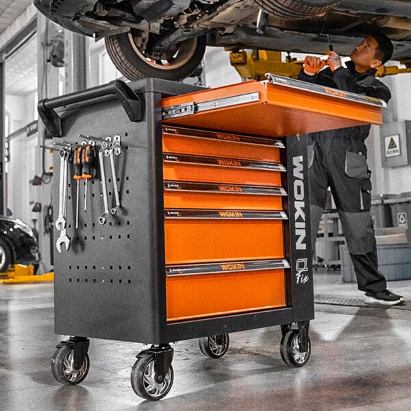 Carro porta herramientas para taller 6 cajones 163 piezas Wokin