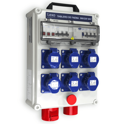 Tablero metálico industrial de faena con parada emergencia 380V/220VAC