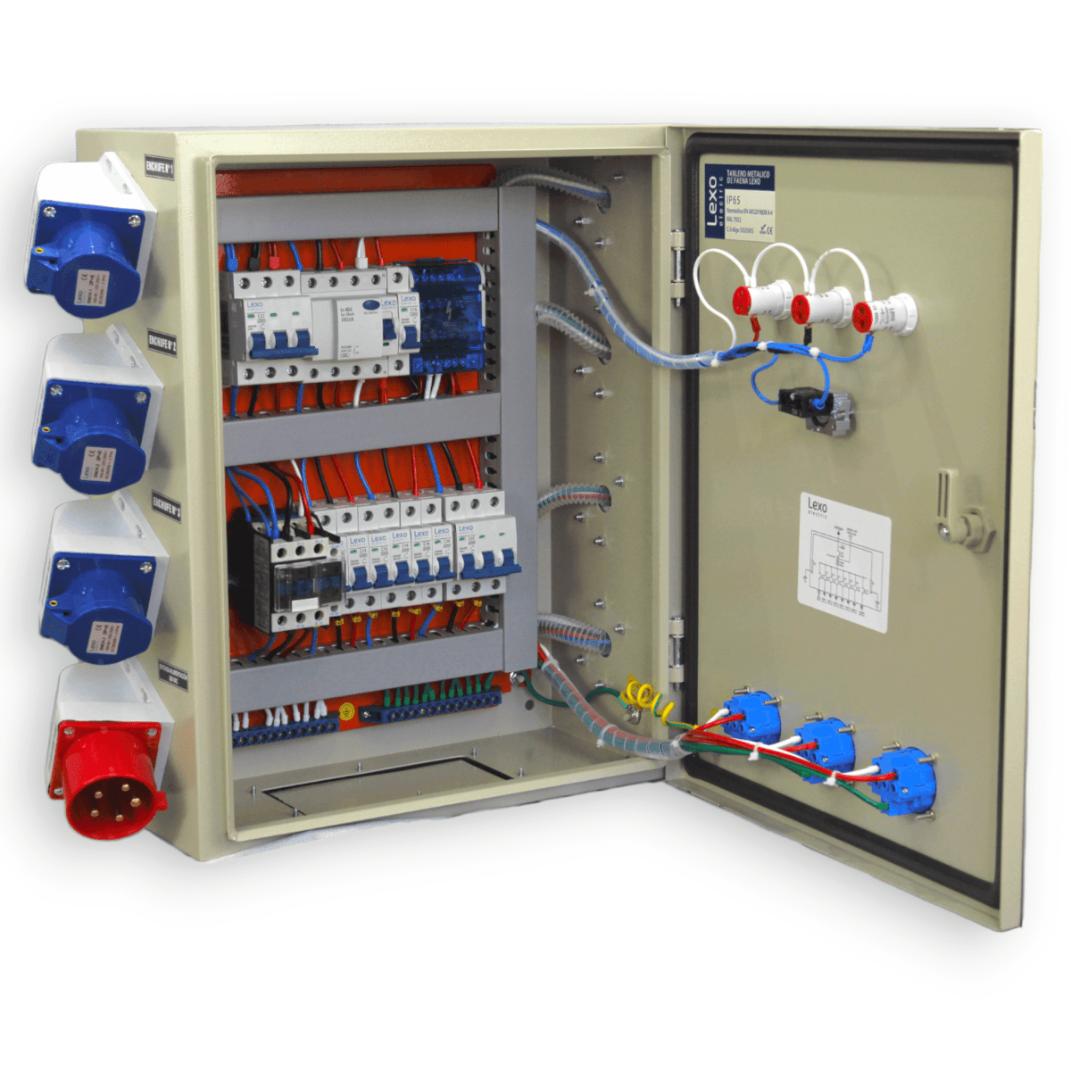 Tablero metálico industrial de faena con parada emergencia 380V