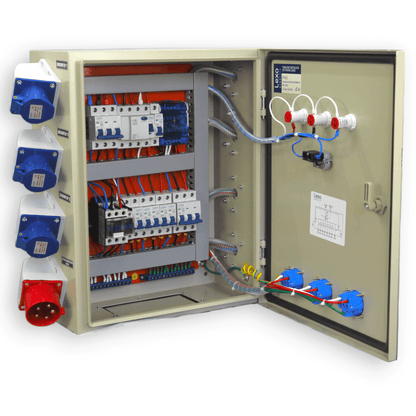 Tablero metálico industrial de faena con parada emergencia 380V