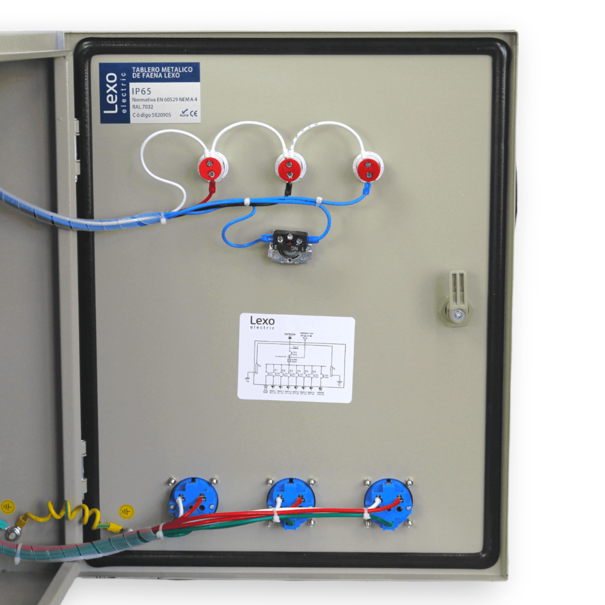 Tablero metálico industrial de faena con parada emergencia 380V