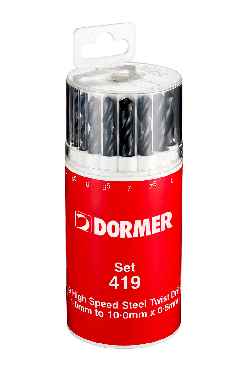 Jgo. brocas a/r de  1 - 10 mm. 19 pz. (a191419) - DORMER